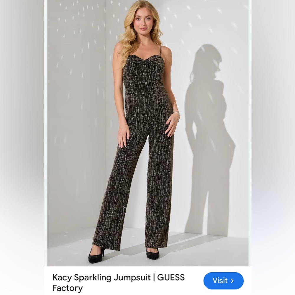 GUESS Women's Black Glitter Jumpsuit
